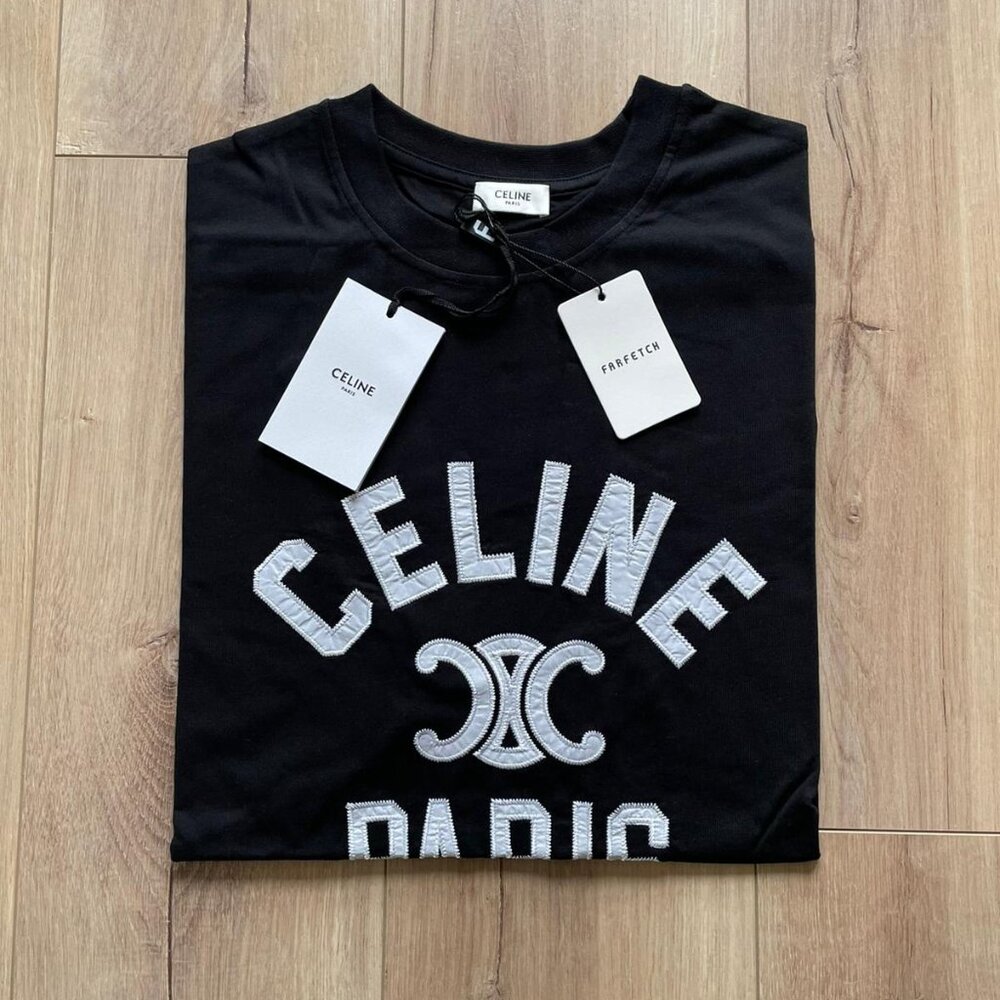 Medium Celine Men's Basic Cotton Black T-Shirt - image 2